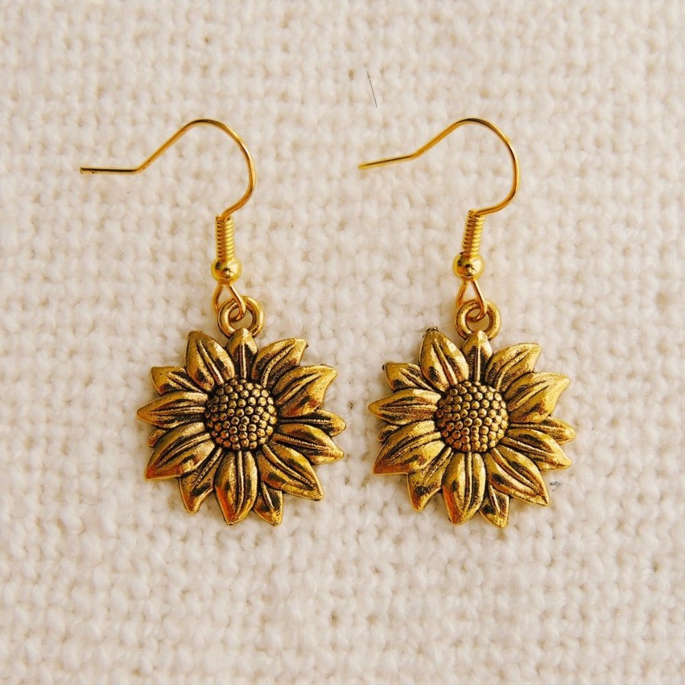 Handmade sunflower earrings